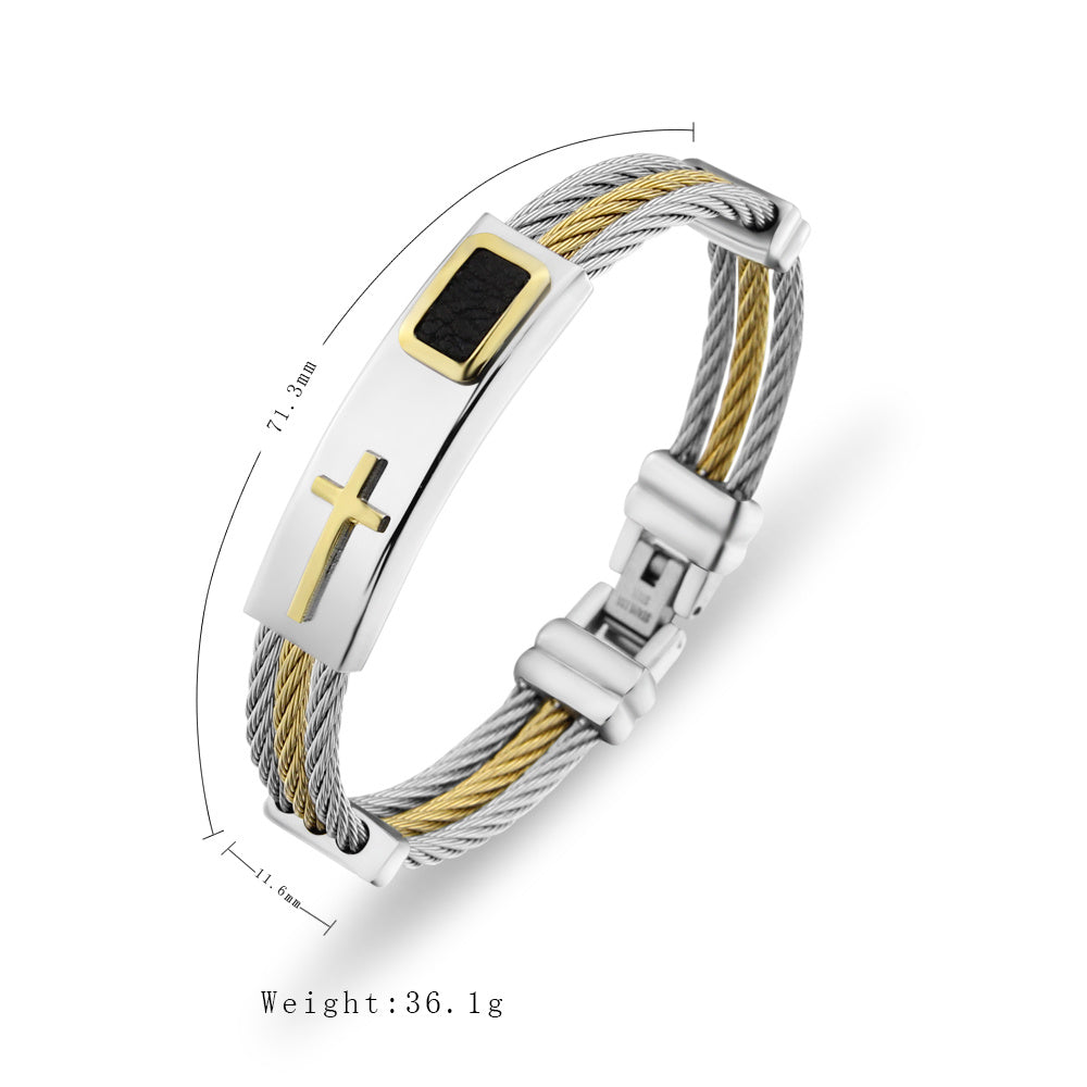 Elliora Three-Row Cross Bracelet