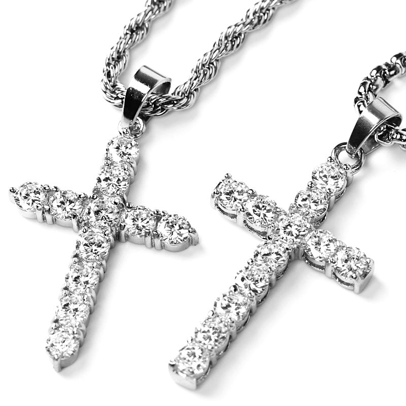 Elliora Diamond cross necklace