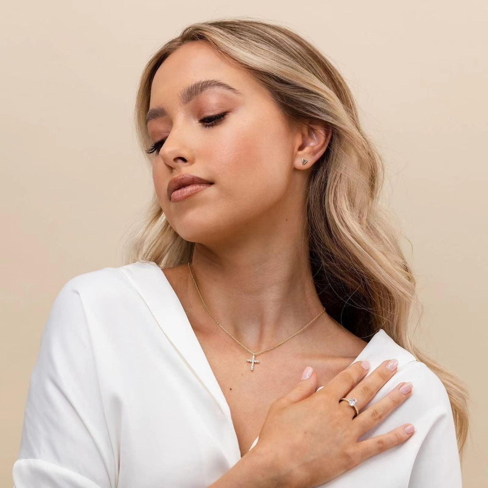 Elliora Diamond Cross Necklace